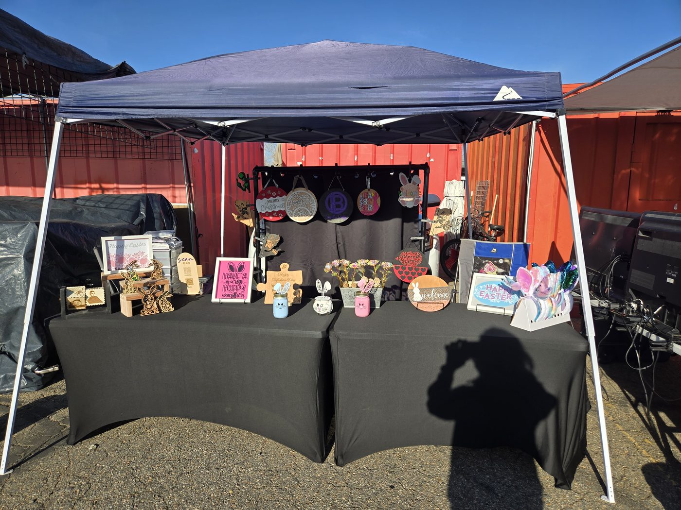 Our market booth — the full spread